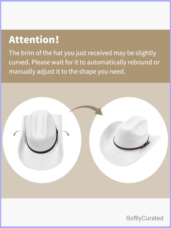 Wide Brim Felt Suede Western Hat - Universal Fit Cowboy Hat main image 6